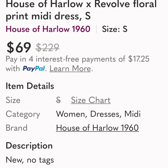 House of Harlow 1960 Brown and White Midi Dress - Picture 12 of 14